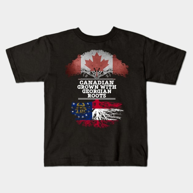 Canadian Grown With Georgian Roots - Gift for Georgian With Roots From Georgia Kids T-Shirt by Country Flags